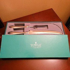 TOWLE SILVERSMITHS "NEW" Silver Serving Fork and Knife Set